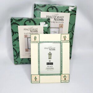 2 Cottagecore Picture Frames Potted Herbs Gardener Plants Pfaltzgraff Naturewood